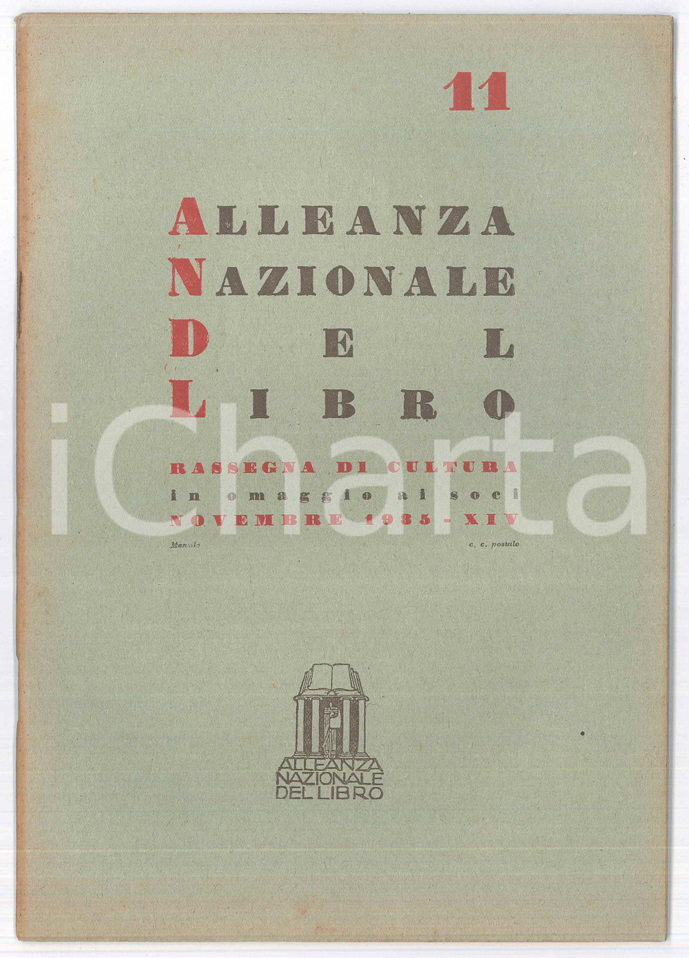 Giornale, rivista storica 1935 ALLEANZA NAZIONALE DEL LIBRO Guido Manacorda  Palazzeschi romanziere 1