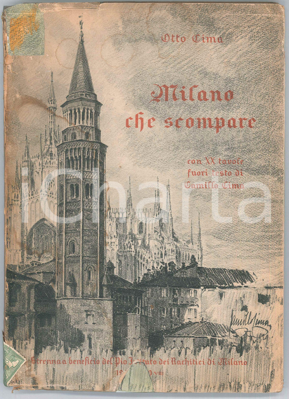 Libro, pubblicazione d epoca 1929 Otto CIMA Milano che scompare  Strenna pro Pio Istituto dei Rachitici 1