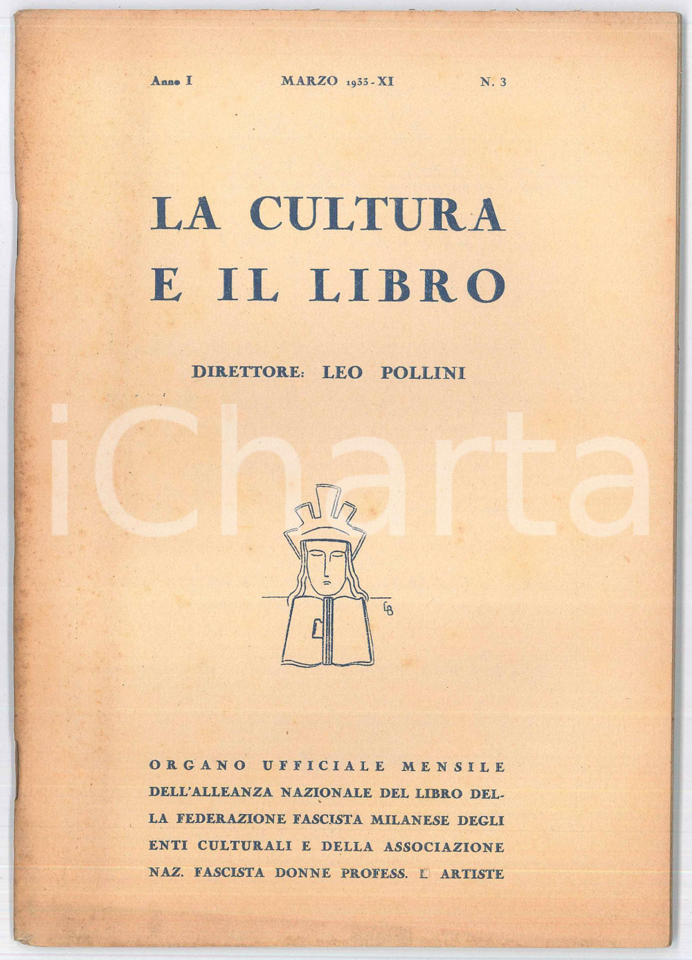 Giornale, rivista storica 1933 MILANO  LA CULTURA E IL LIBRO  L arte di Ruggero RUGGERI Rivista 1
