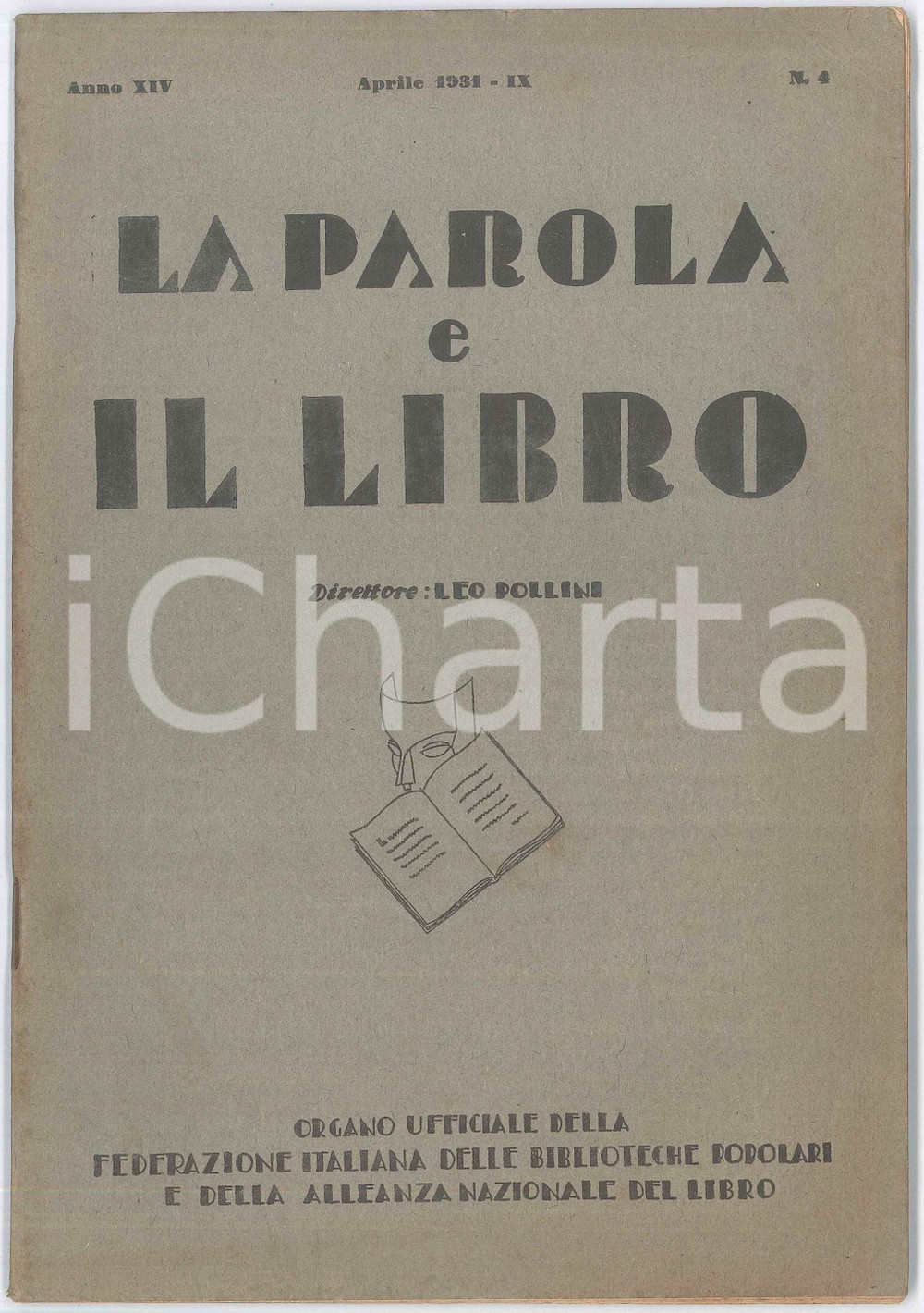 Giornale, rivista storica 1931 MILANO  LA PAROLA E IL LIBRO Culto di Dante in America di Guido BUSTICO 1
