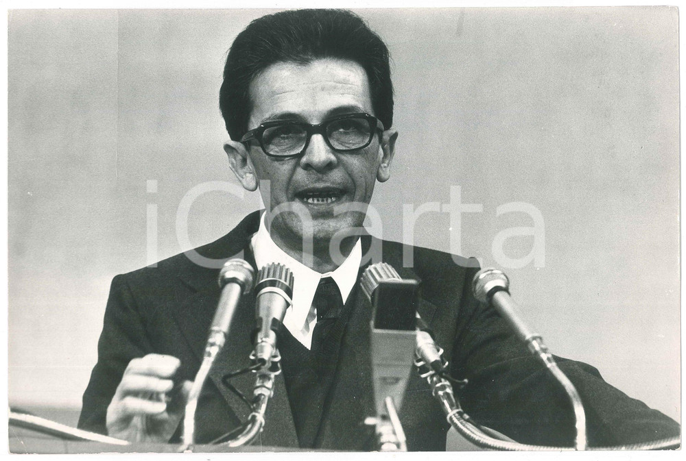Fotografia d epoca originale 1970 ca PCI Enrico BERLINGUER durante comizio PARTITO COMUNISTA Foto 30x20 cm 3 1