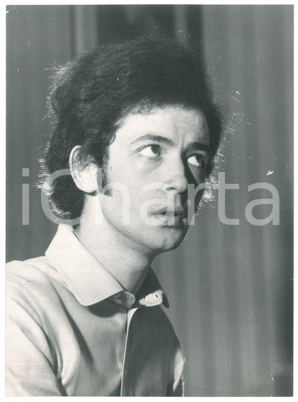 Fotografia d epoca originale 1970 ca MUSICA  I GIGANTI Checco MARSELLA Ritratto del musicista  Foto 18x24 1
