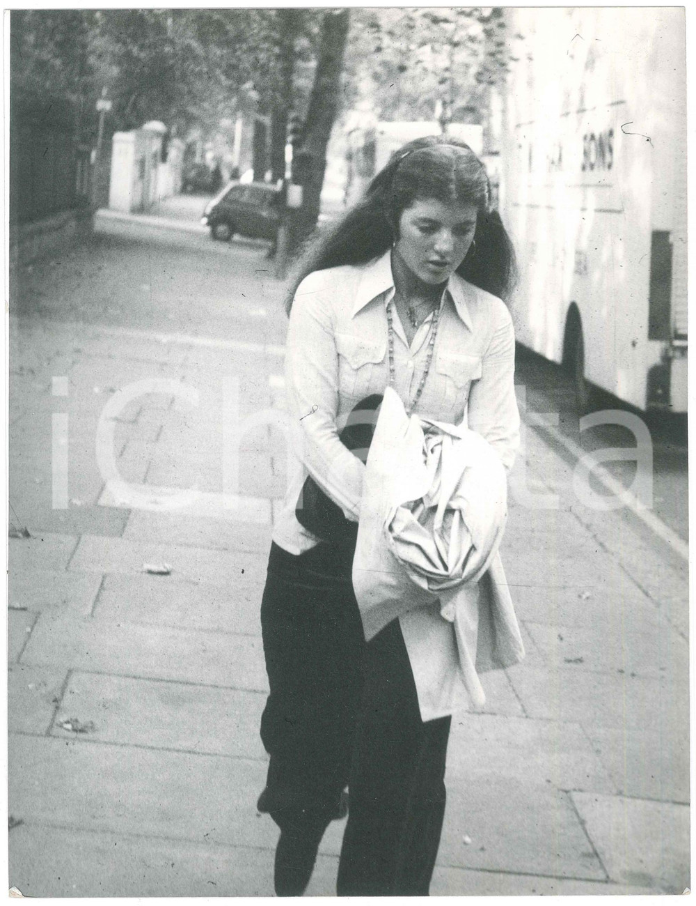 Fotografia d epoca originale 1970 ca USA Young Caroline KENNEDY  Portrait Photo 20x25 cm 1