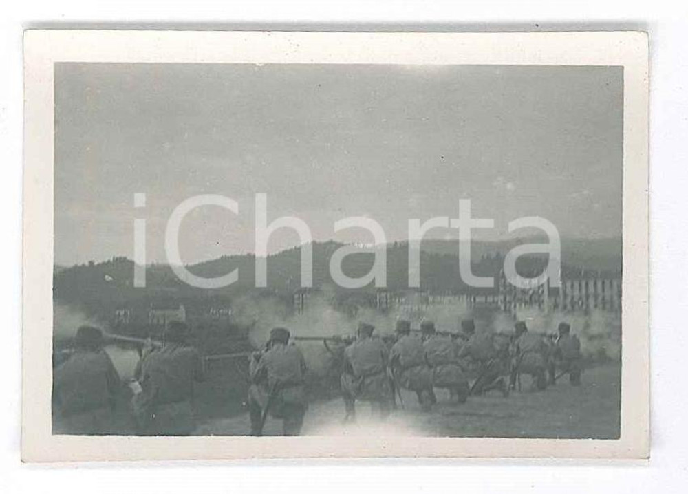 Fotografia d epoca originale 1917 WW1 ZONA DI GUERRA Soldati italiani al tiro Foto 6x4 cm 1