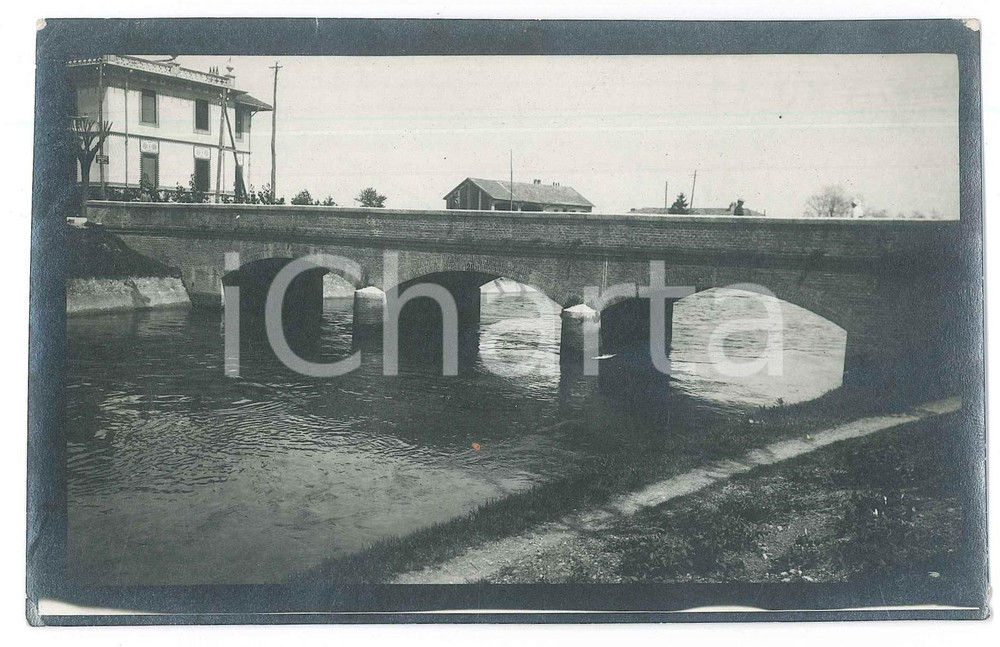 Fotografia d epoca originale 1911 LOMBARDIA Ponte sul fiume Ticino Foto ARTISTICA 14x9 cm 1