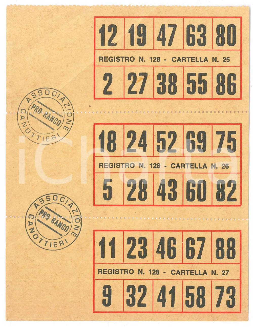 Documento originale, autentico 1950 ca LAGO MAGGIORE Associazione Canottieri PRO RANCO  Foglio cartelle 1