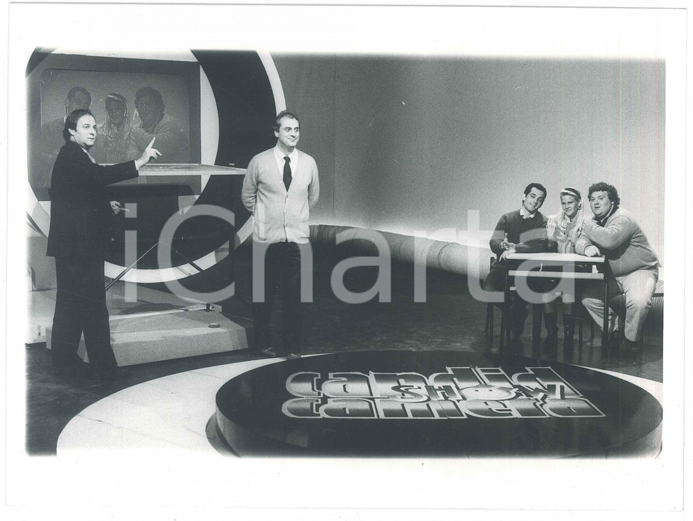 Fotografia d epoca originale 1988 TV Candid Camera Show  Gerry SCOTTI e i ragazzi della 3C 2 1