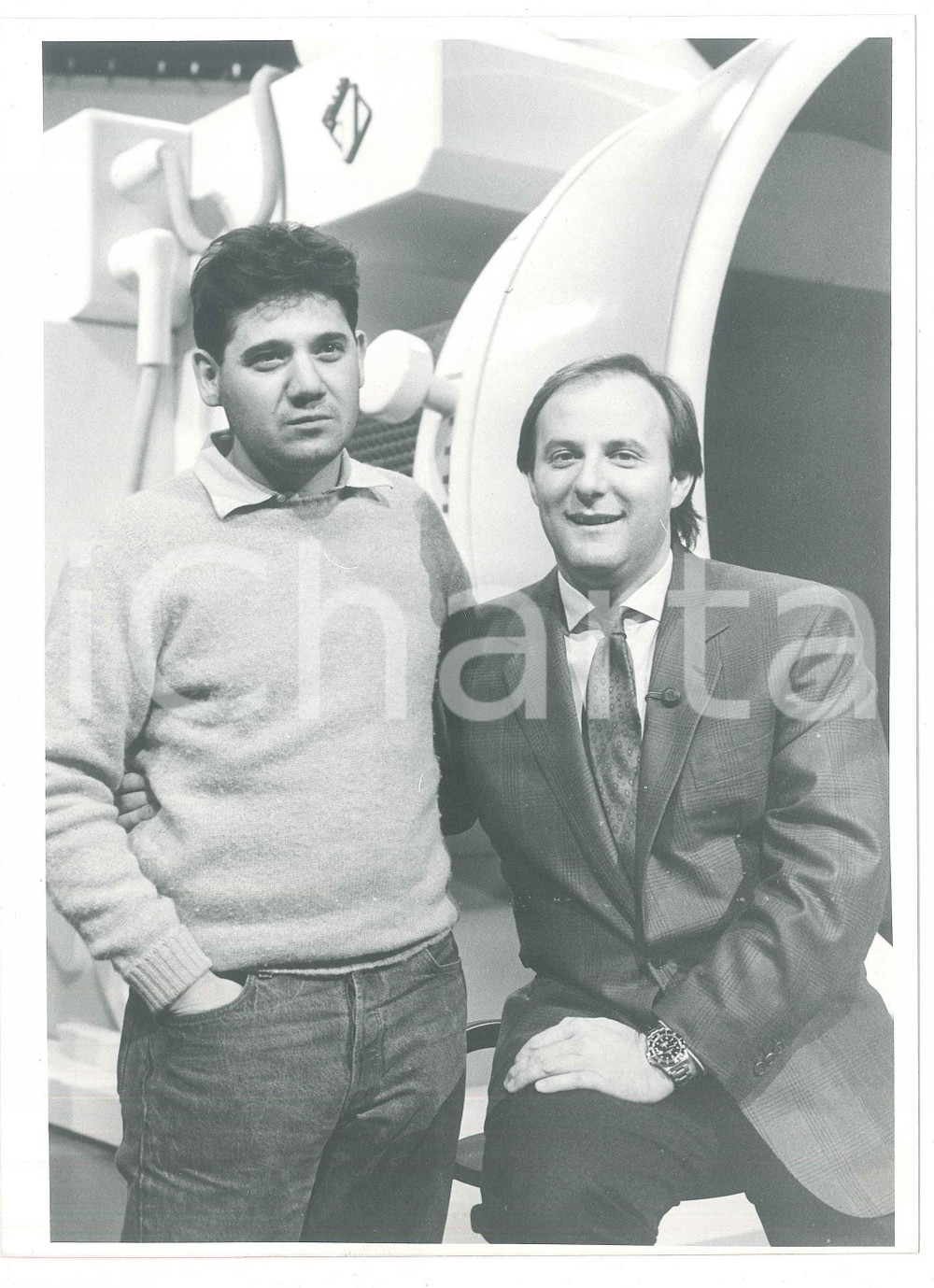Fotografia d epoca originale 1988 Candid Camera Show Gerry SCOTTI e i ragazzi della 3C  Antonello FASSARI 1