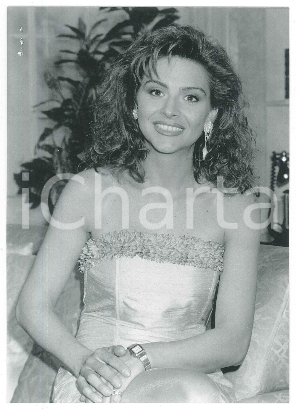 Fotografia d epoca originale 1985 ca TV ITALIA Patrizia ROSSETTI in abito da sera  Ritratto Foto 1