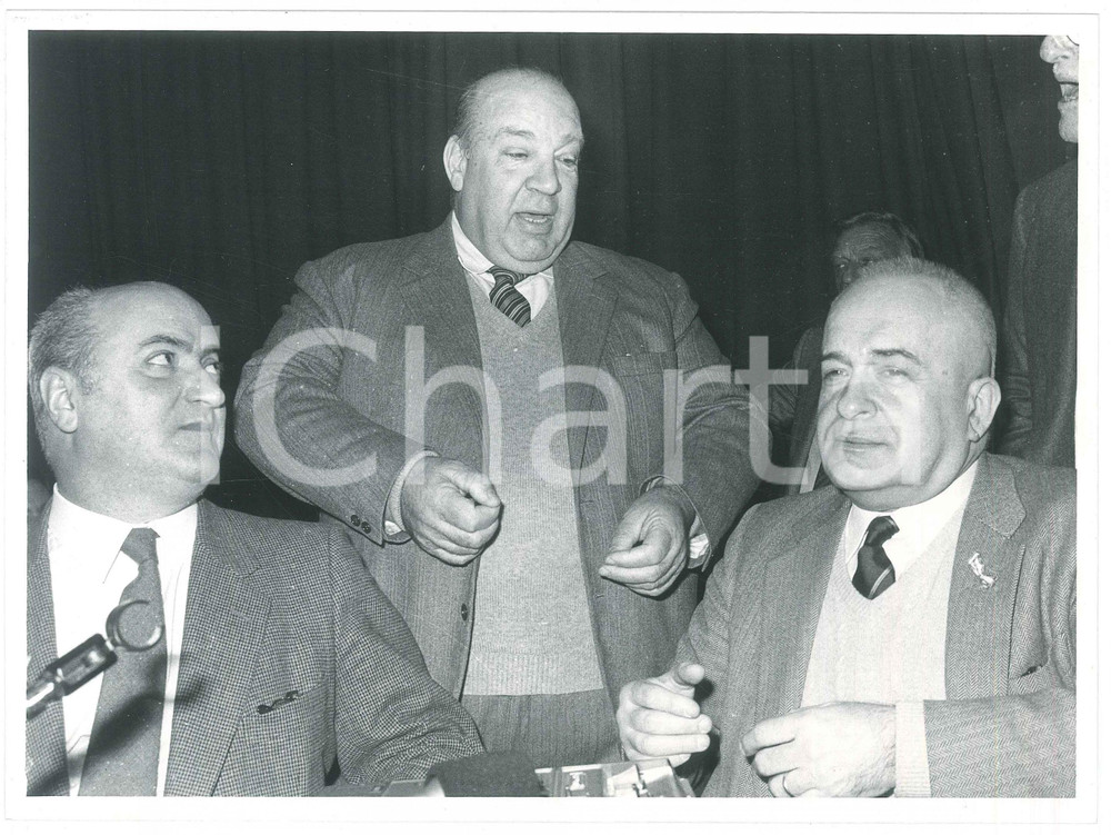 1985 ca ITALIA MSI Franco FRANCHI Tom PONZI e Giorgio PISANÒ a un convegno *Foto