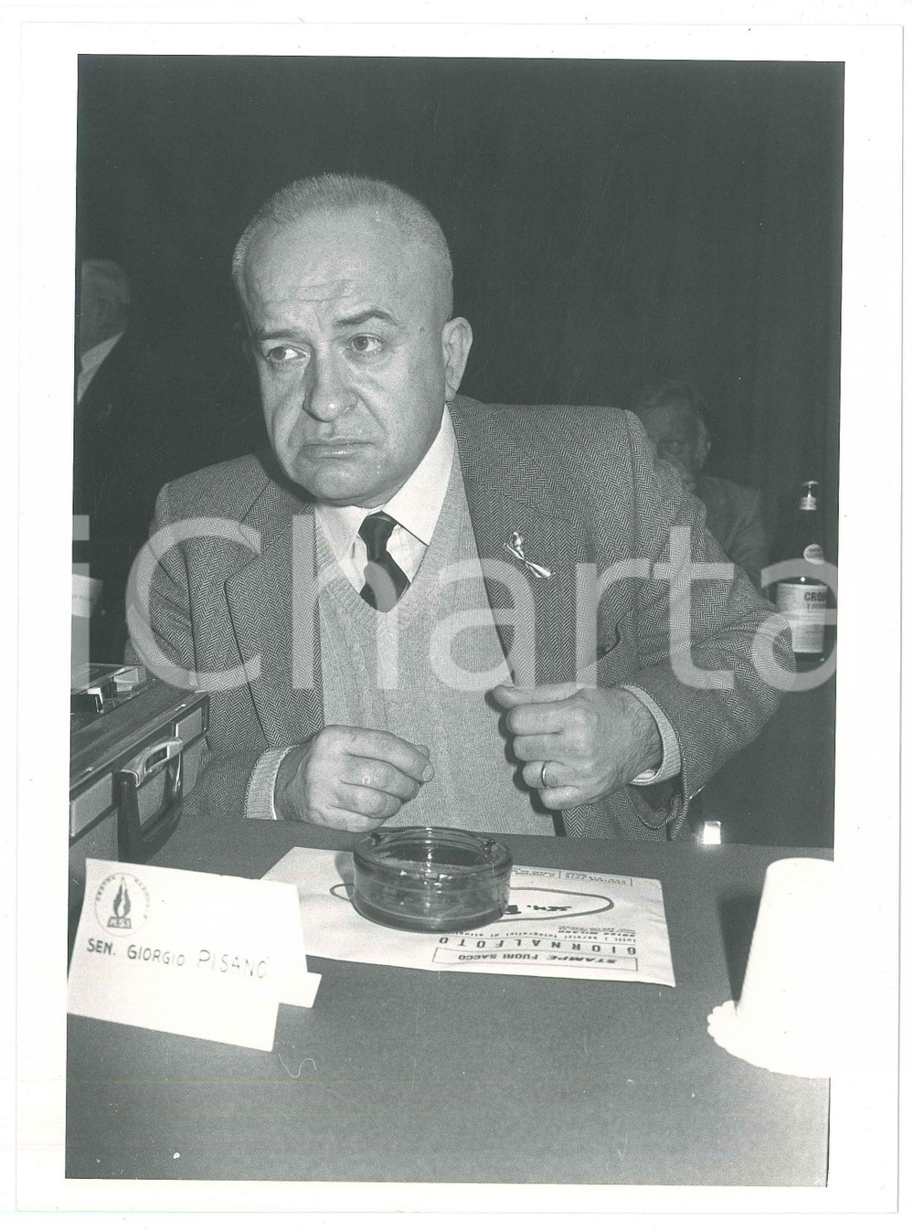 1985 ca POLITICA MSI Senatore Giorgio PISANÒ a un convegno - Ritratto *Foto (1)