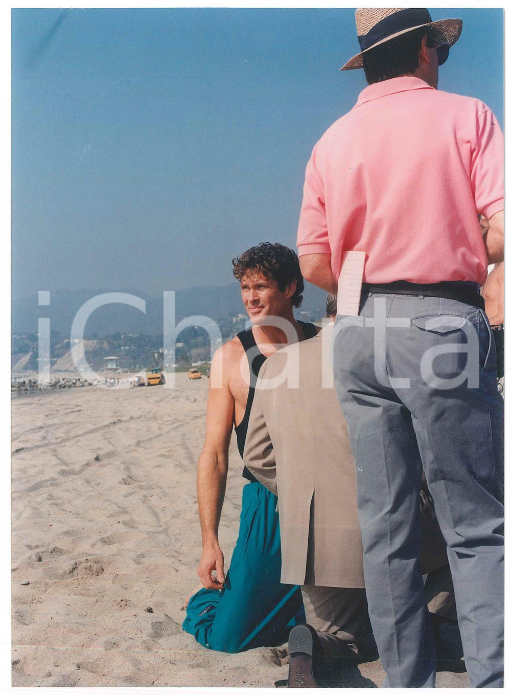 Fotografia d epoca originale 1995 ca BAYWATCH TV Series  David HASSELHOFF Dick VAN PATTEN sul set Foto 3 1