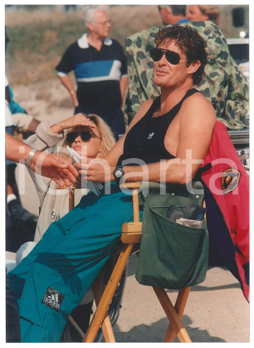 Fotografia d epoca originale 1995 ca USA  BAYWATCH TV Series  David HASSELHOFF sul set Foto 3 1