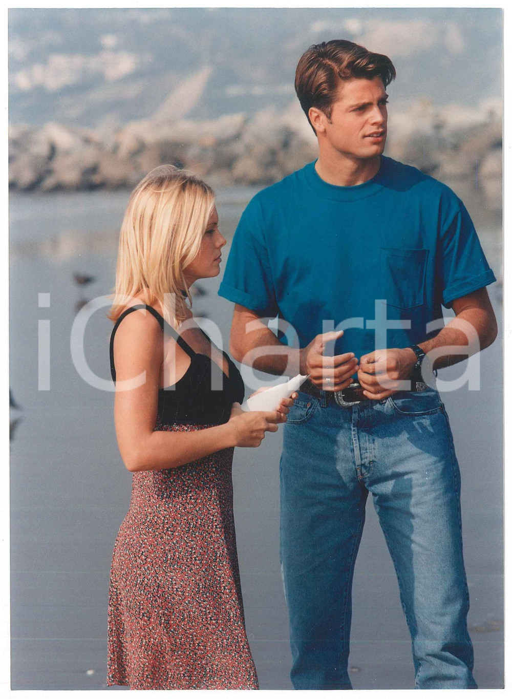 Fotografia d epoca originale 1995 ca USA  BAYWATCH TV Series  Nicole EGGERT David CHARVET  Photo 1 1