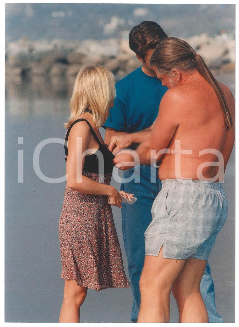 Fotografia d epoca originale 1995 ca USA BAYWATCH TV Series  Nicole EGGERT David CHARVET sul set Photo 2 1