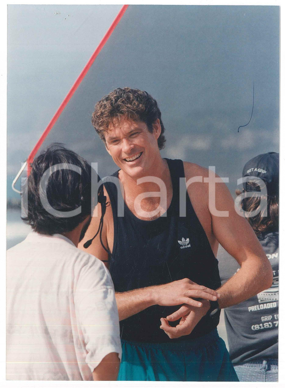 Fotografia d epoca originale 1995 ca USA  BAYWATCH TV Series  David HASSELHOFF sul set Foto 4 1