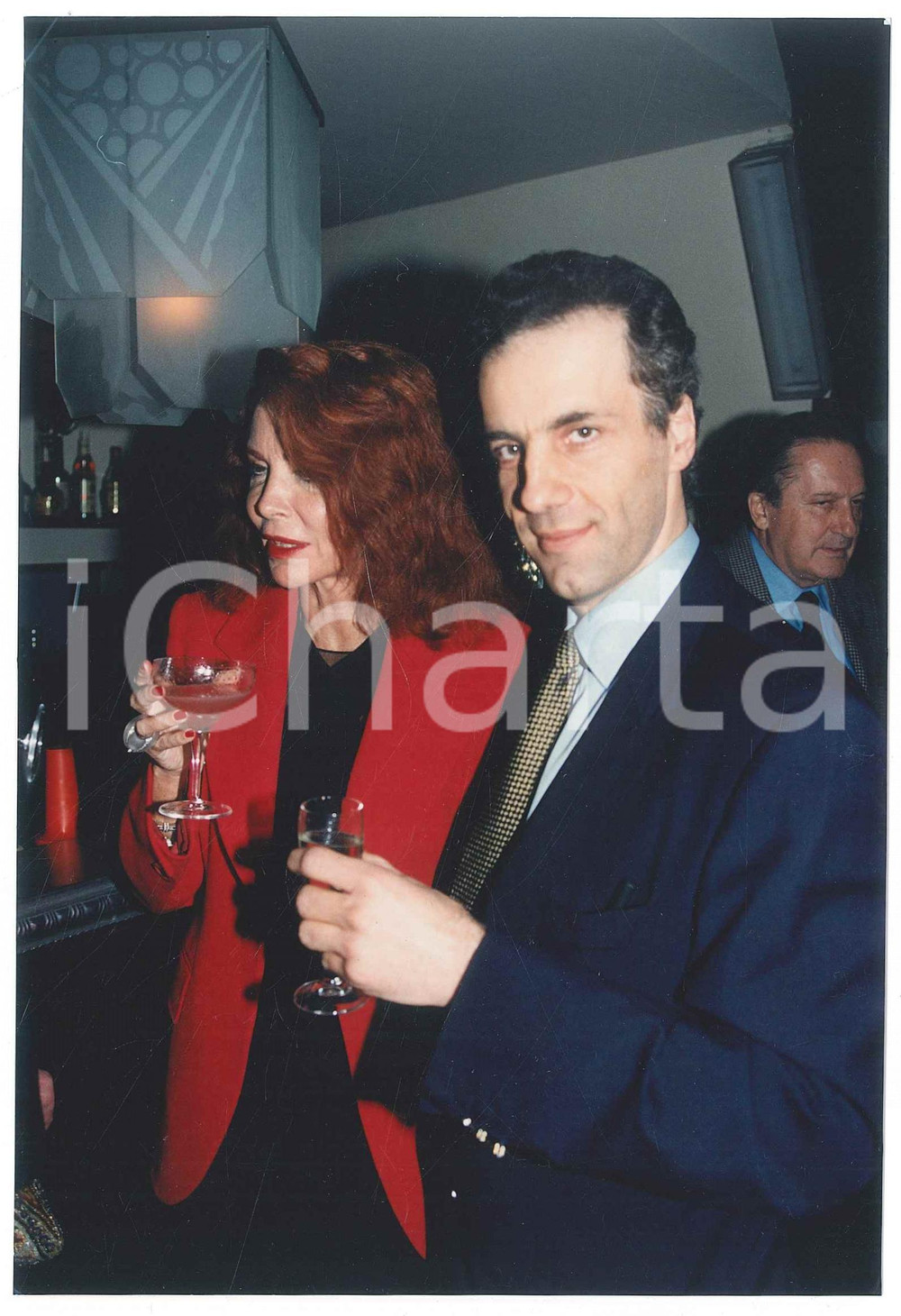 Fotografia d epoca originale 1995 MILANO ? Cena GREENPEACE  Marina RIPA DI MEANA Renato NERI Foto 8 1
