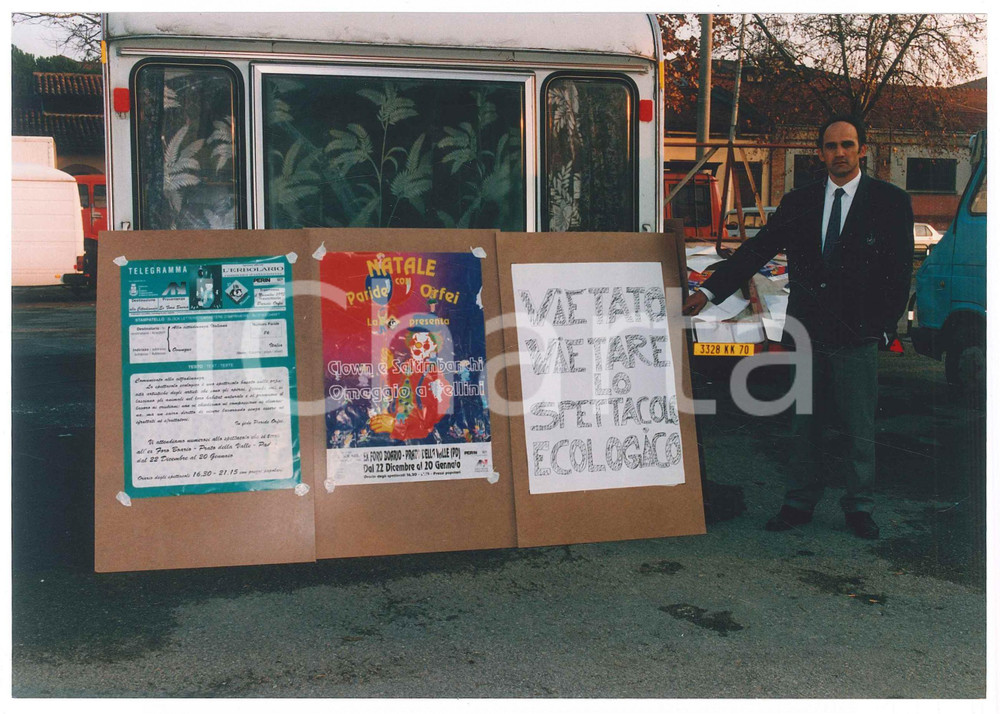 Fotografia d epoca originale 1993 CIRCO PADOVA Paride ORFEI promuove il suo spettacolo ecologico Foto 6 1