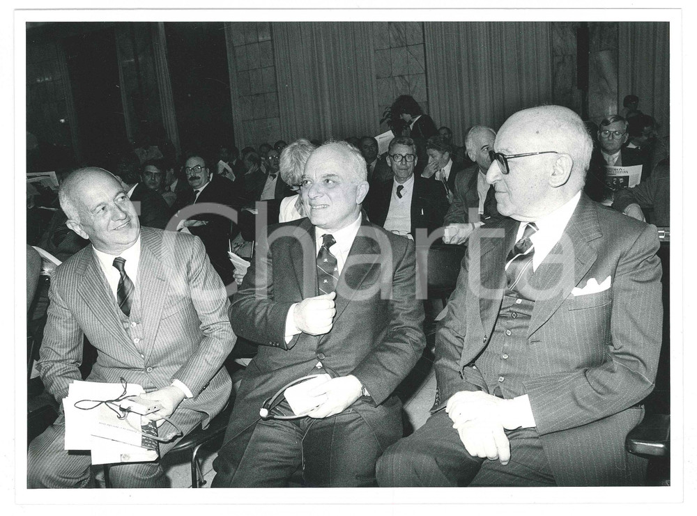 Fotografia d epoca originale 1985 ca ITALIA Vittorino COLOMBO Guido CORBELLINI Paolo BAFFI  Foto 24x18 cm 1