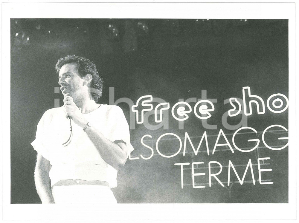 Fotografia d epoca originale 1985 ca SALSOMAGGIORE TERME Alan SORRENTI in concerto Foto 24x18 cm 1