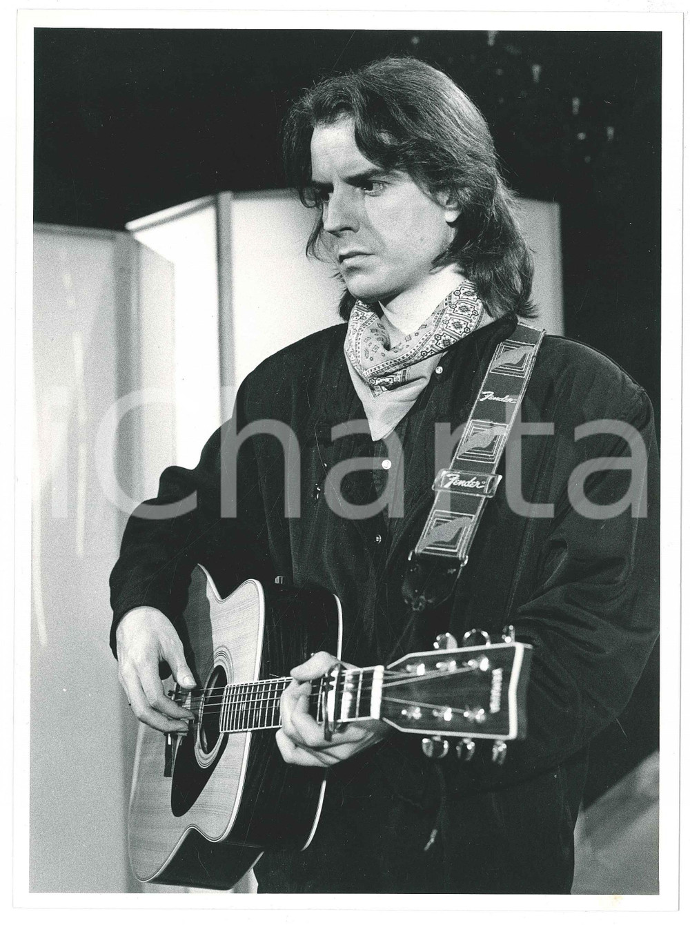 Fotografia d epoca originale 1985 ca ITALIA MUSICA Mario CASTELNUOVO in concerto  Ritratto  Foto 1