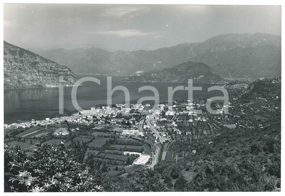 Fotografia d epoca originale 1960 ca LAGO DI GARDA Panorama a volo d uccello  Foto 23x15 cm 5 1