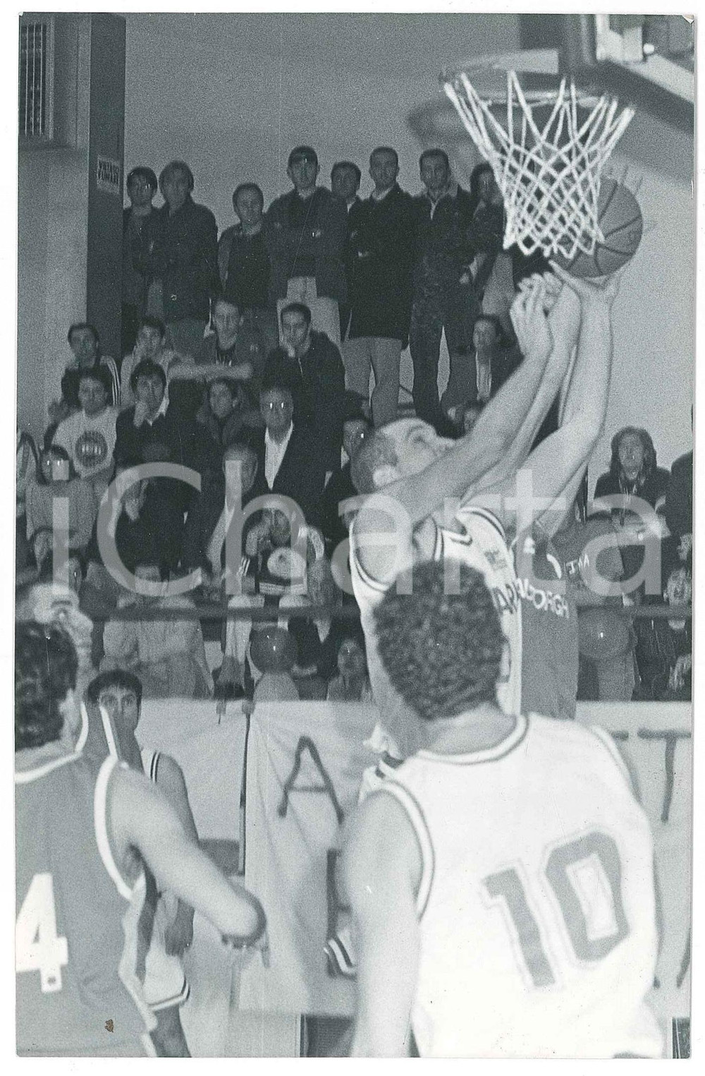 Fotografia d epoca originale 1990 ca BASKET  COMARK TREVIGLIO Cestista Masnata  Foto 11x17 cm 1
