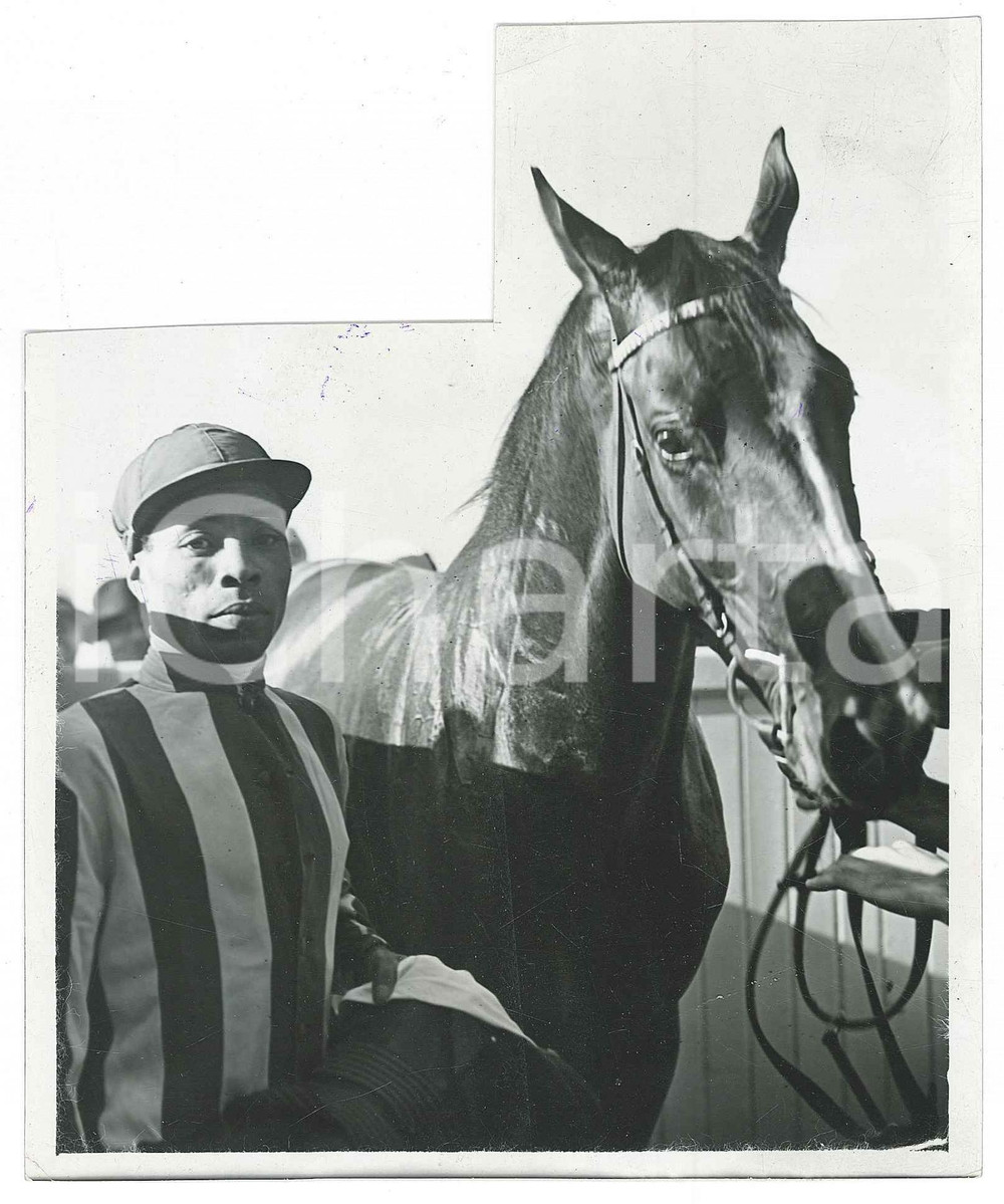 Fotografia d epoca originale 1939 IPPICA  GRAN PREMIO DI MILANO Fantino JosÃ© ROMERO con cavallo VEZZANO Foto 1