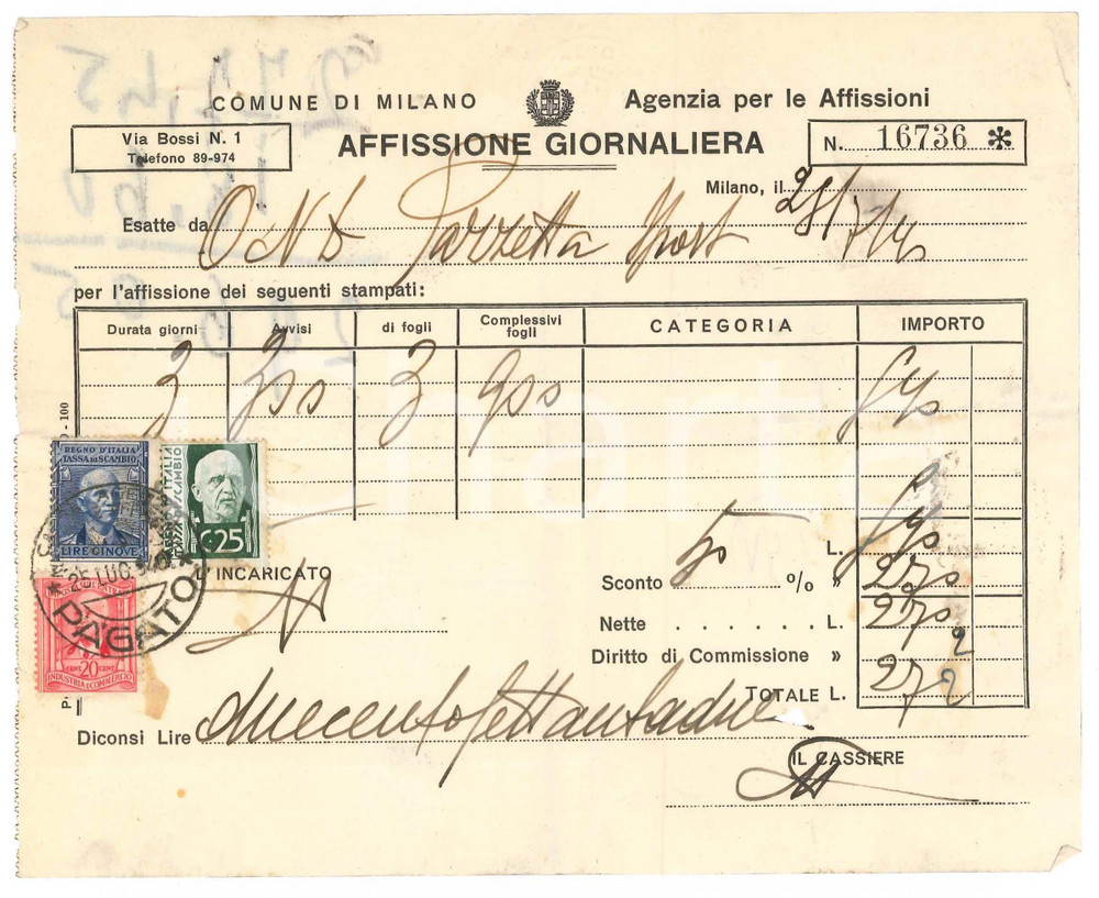 Documento originale, autentico 1940 CICLISMO MILANO Velodromo VIGORELLI Affissione degli avvisi gara 1