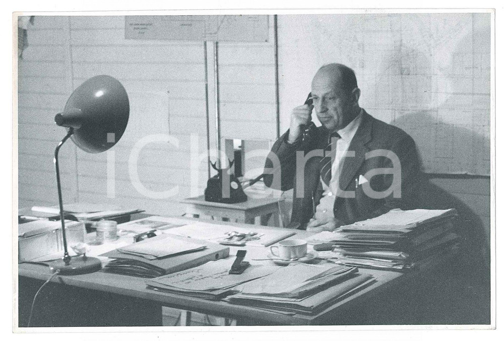 Fotografia d epoca originale 195558 GINEVRA Costruzione CERN  Uffici di cantiere  Personale Foto 1 1