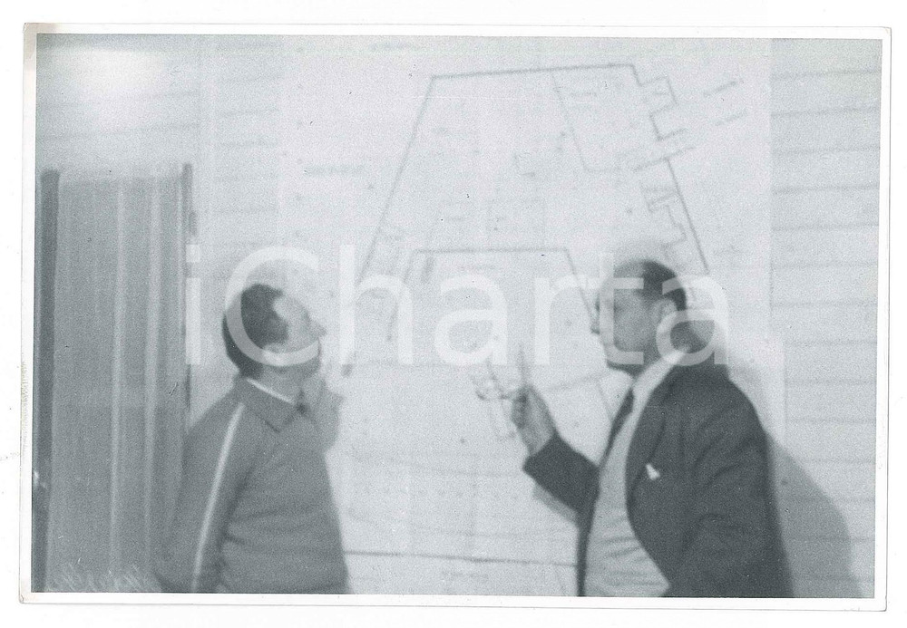 Fotografia d epoca originale 195558 GINEVRA Costruzione CERN  Uffici di cantiere  Personale Foto 2 1