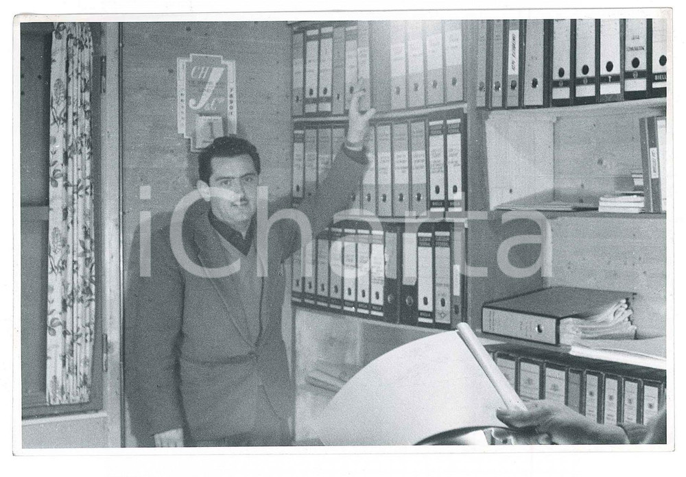 Fotografia d epoca originale 195558 GINEVRA Costruzione CERN  Uffici di cantiere  Personale Foto 4 1