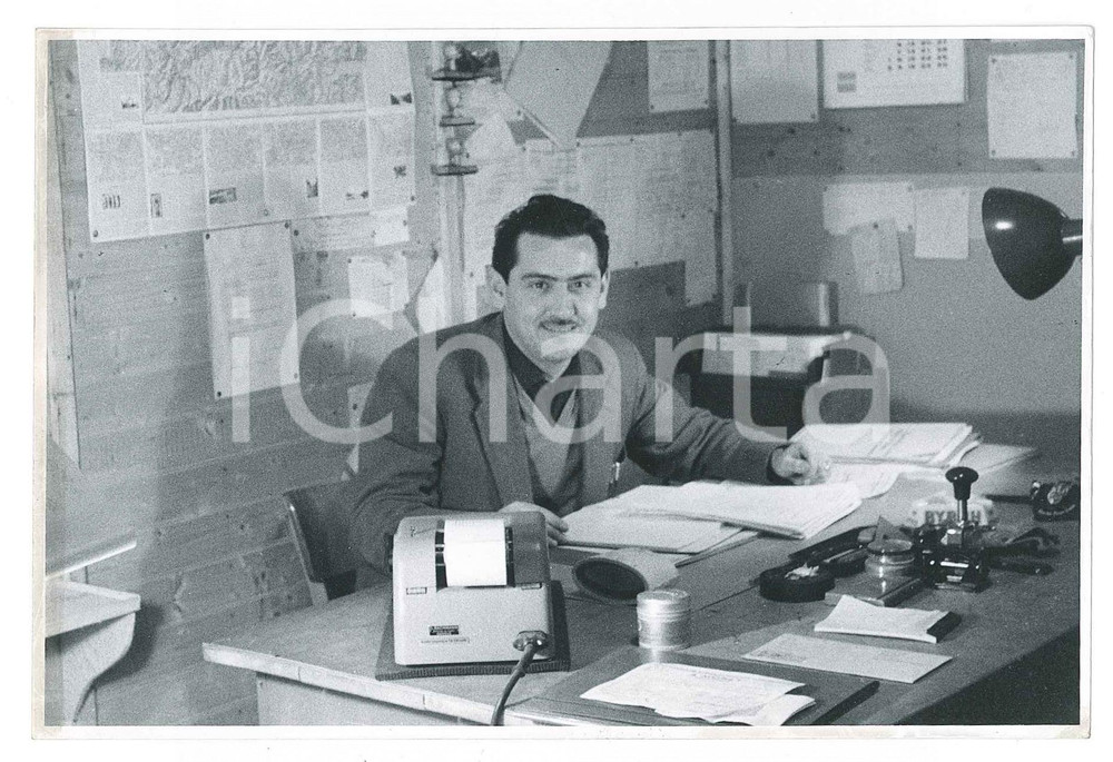Fotografia d epoca originale 195558 GINEVRA Costruzione CERN  Uffici di cantiere  Personale Foto 5 1