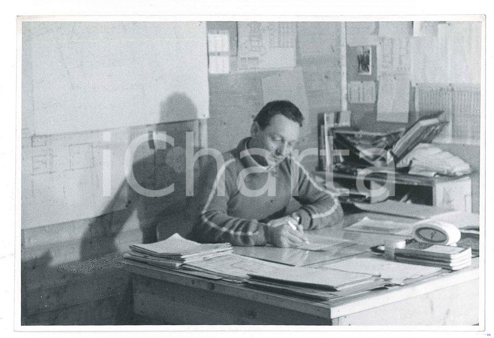 Fotografia d epoca originale 195558 GINEVRA Costruzione CERN  Uffici di cantiere  Personale Foto 6 1