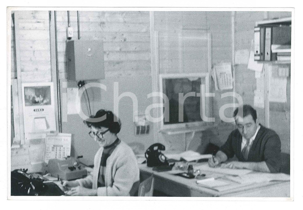 Fotografia d epoca originale 195558 GINEVRA Costruzione CERN  Uffici di cantiere  Personale Foto 7 1