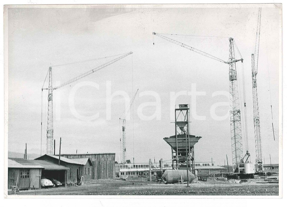 Fotografia d epoca originale 1955 ca GINEVRA Costruzione del CERN  Cantiere  Foto 15x10 cm 1 1