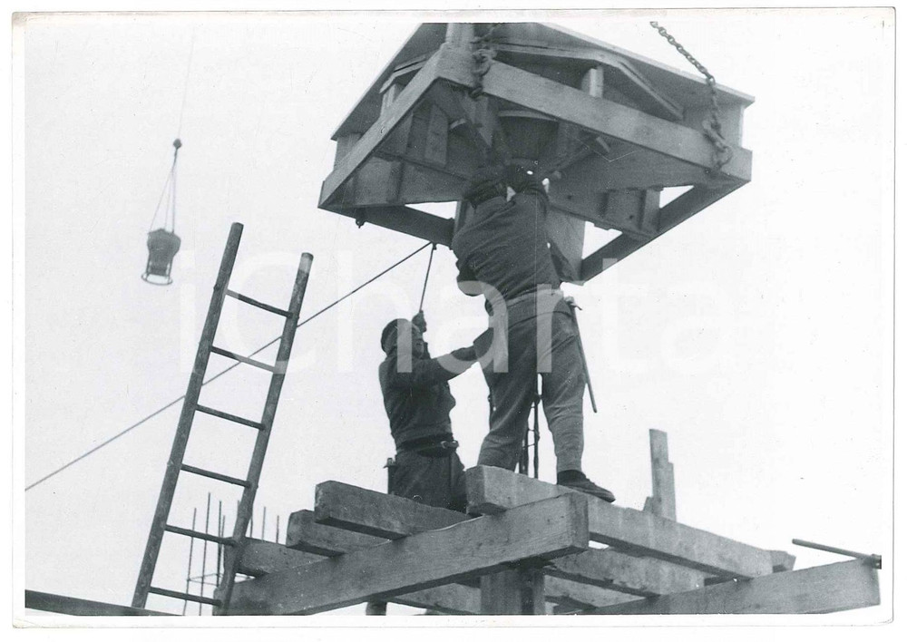 Fotografia d epoca originale 1955 ca GINEVRA Costruzione del CERN  Cantiere  Foto 15x10 cm 10 1