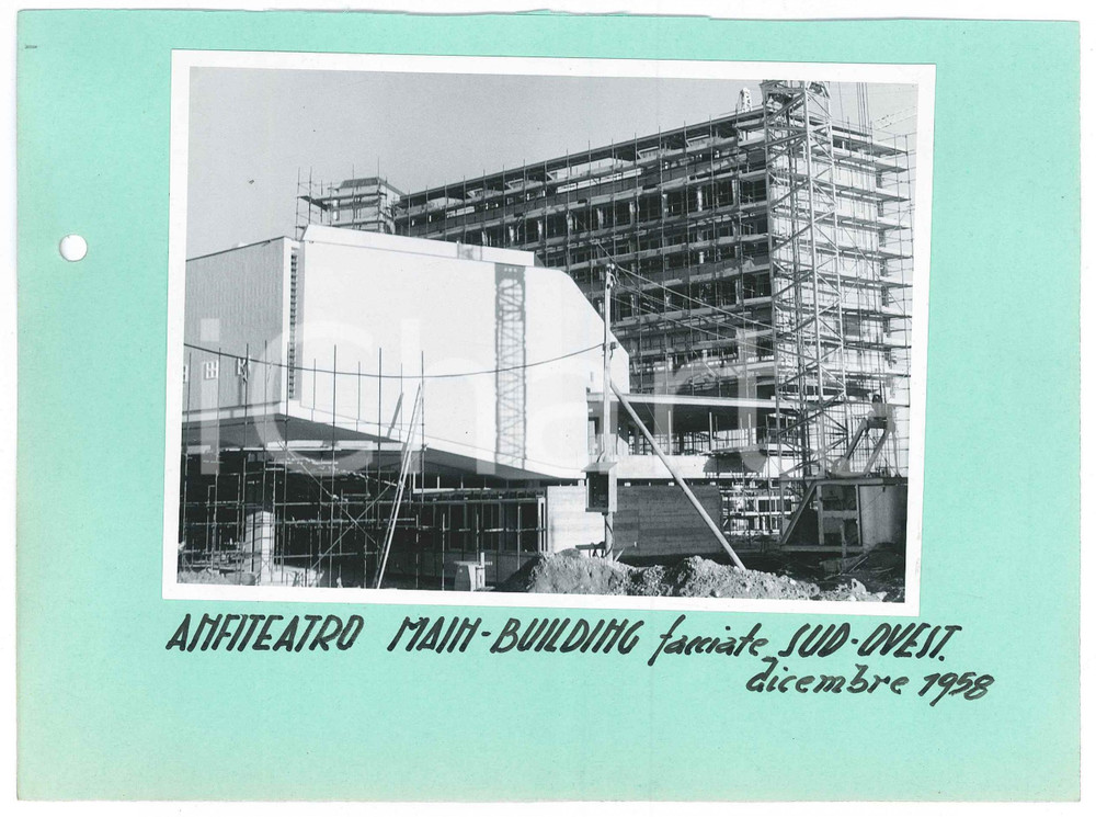 Fotografia d epoca originale Dicembre 1958 GINEVRA Costruzione CERN  Anfiteatro Main building  Foto 1