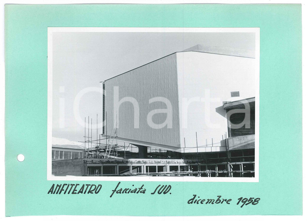 Fotografia d epoca originale Dicembre 1958 GINEVRA Costruzione CERN  Anfiteatro facciata sud  Foto 1