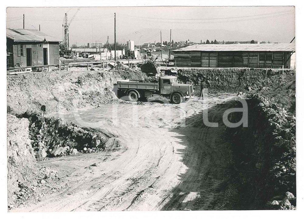 Fotografia d epoca originale 1957 GINEVRA Costruzione del CERN  Cantiere  Foto 10x7 cm 3 1