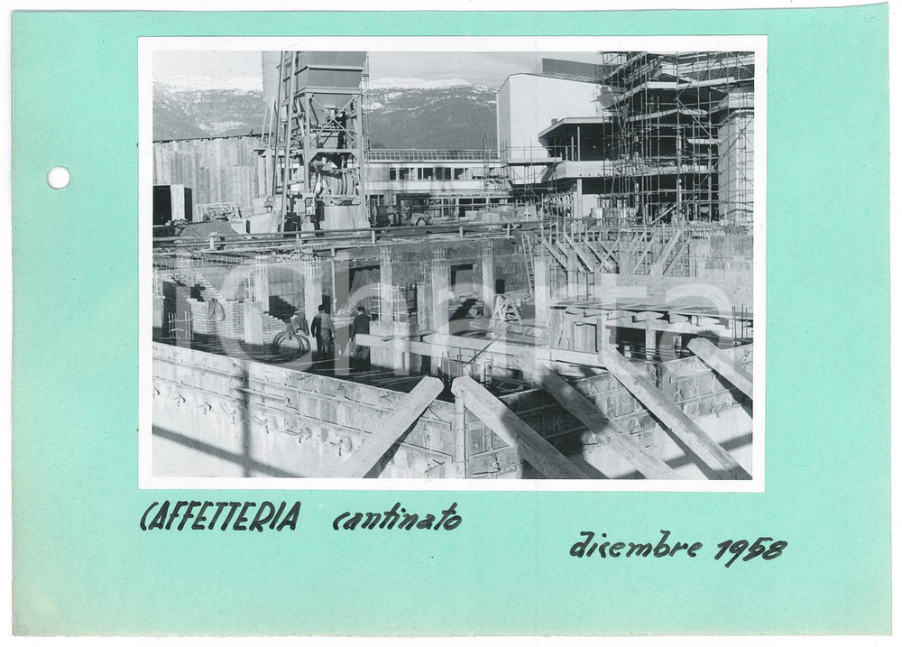 Fotografia d epoca originale Dicembre 1958 GINEVRA  Costruzione del CERN  Caffetteria  Cantinato  Foto 1