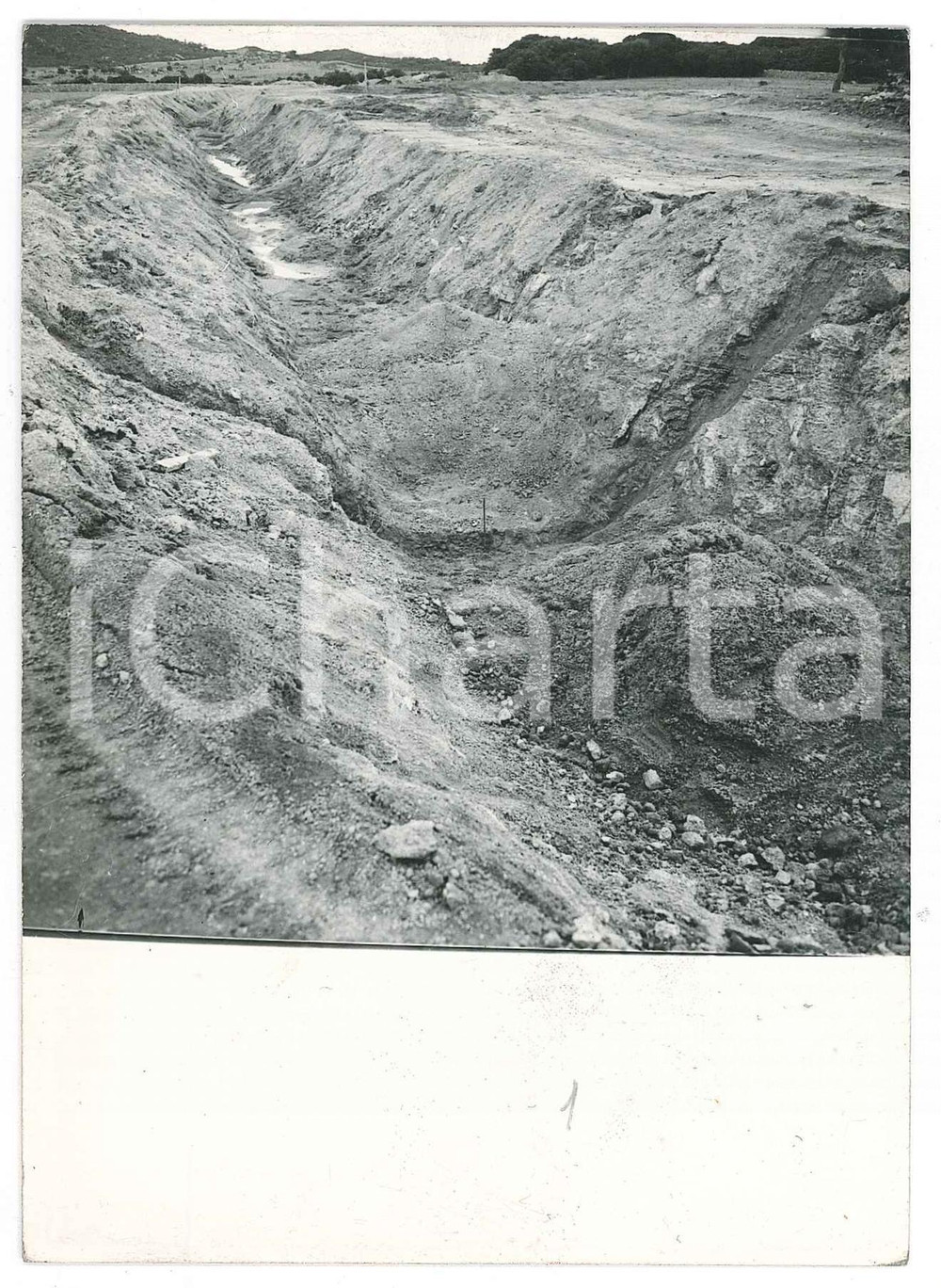 Fotografia d epoca originale 1965 ca SARDEGNA GALLURA AGNATA  Canale  Cantiere di scavo  Foto 10x15 cm 1
