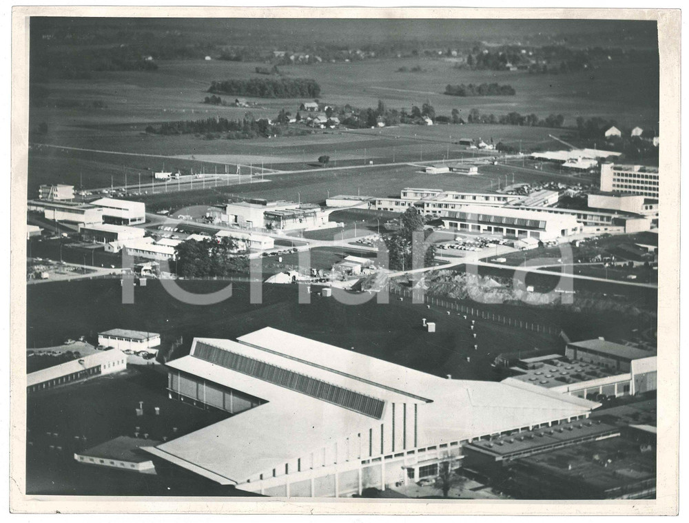 Fotografia d epoca originale 1960 ca GINEVRA Nuovi edifici del CERN  Veduta aerea  Foto 24x18 cm 2 1