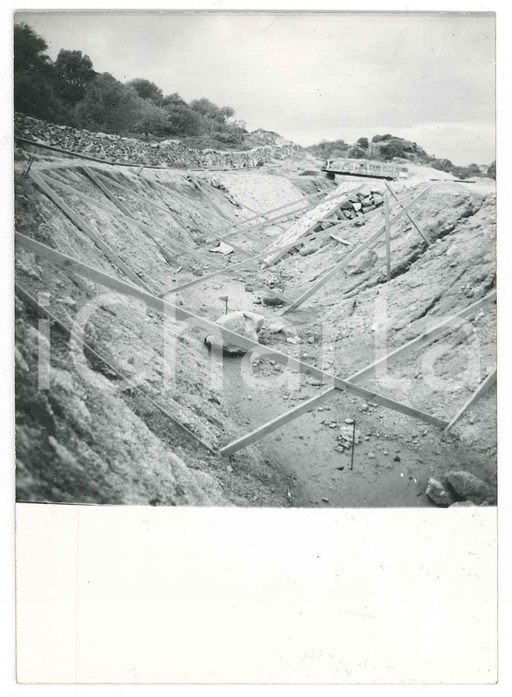 Fotografia d epoca originale 1965 ca SARDEGNA GALLURA PADULE Valle  Cantiere Foto 10x15 cm 1