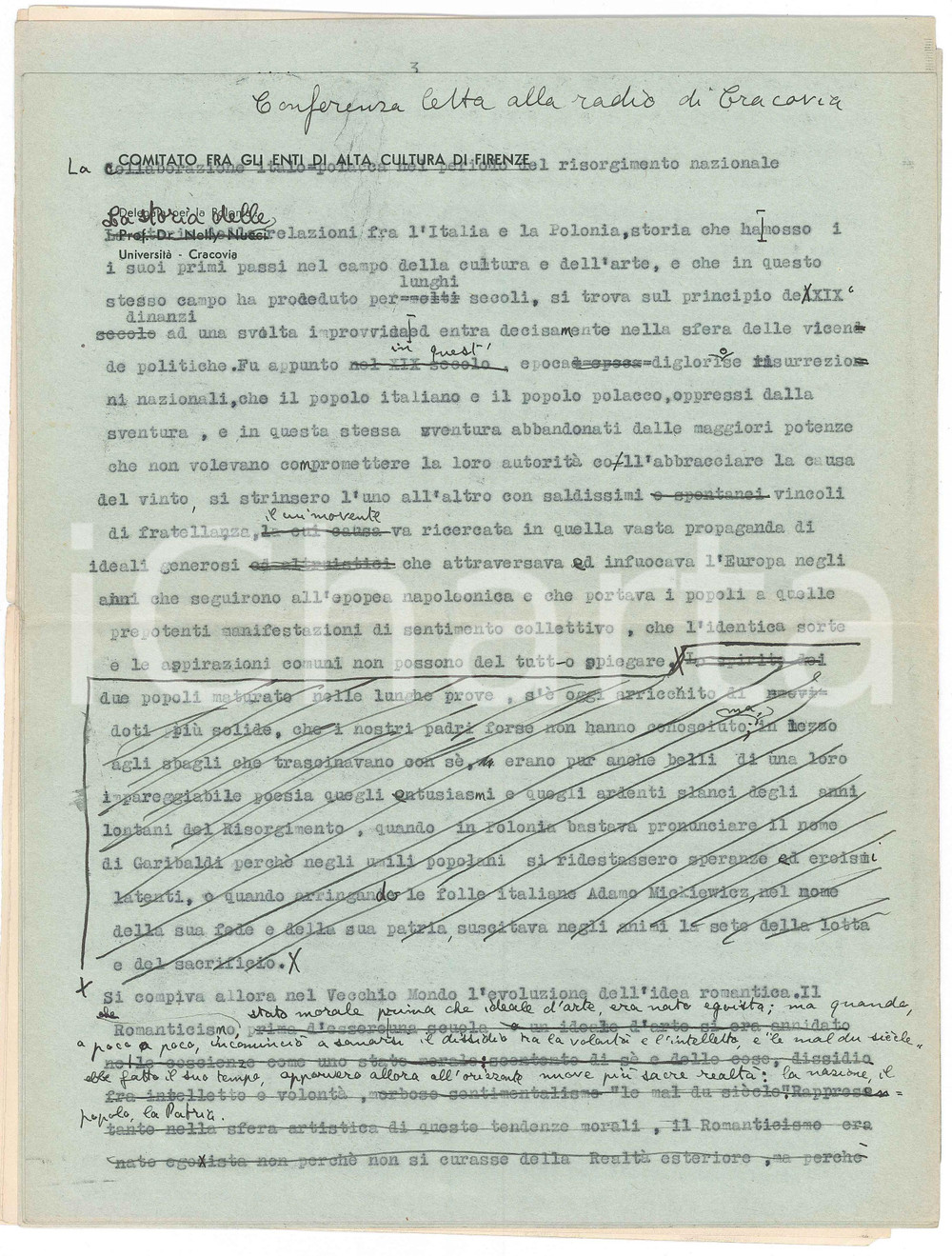 Autografo originale 1930 ca Nelly NUCCI  Collaborazione italopolacca nel Risorgimento AUTOGRAFO 1