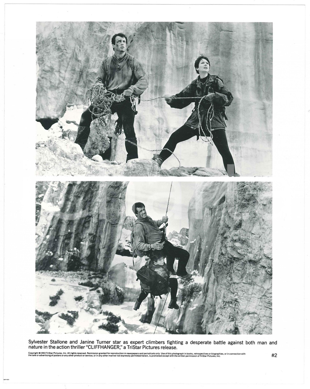 Materiale cinematografico d’epoca 1993 CINEMA Film Cliffhanger  Sylvester STALLONE Janine TURNER Foto 1