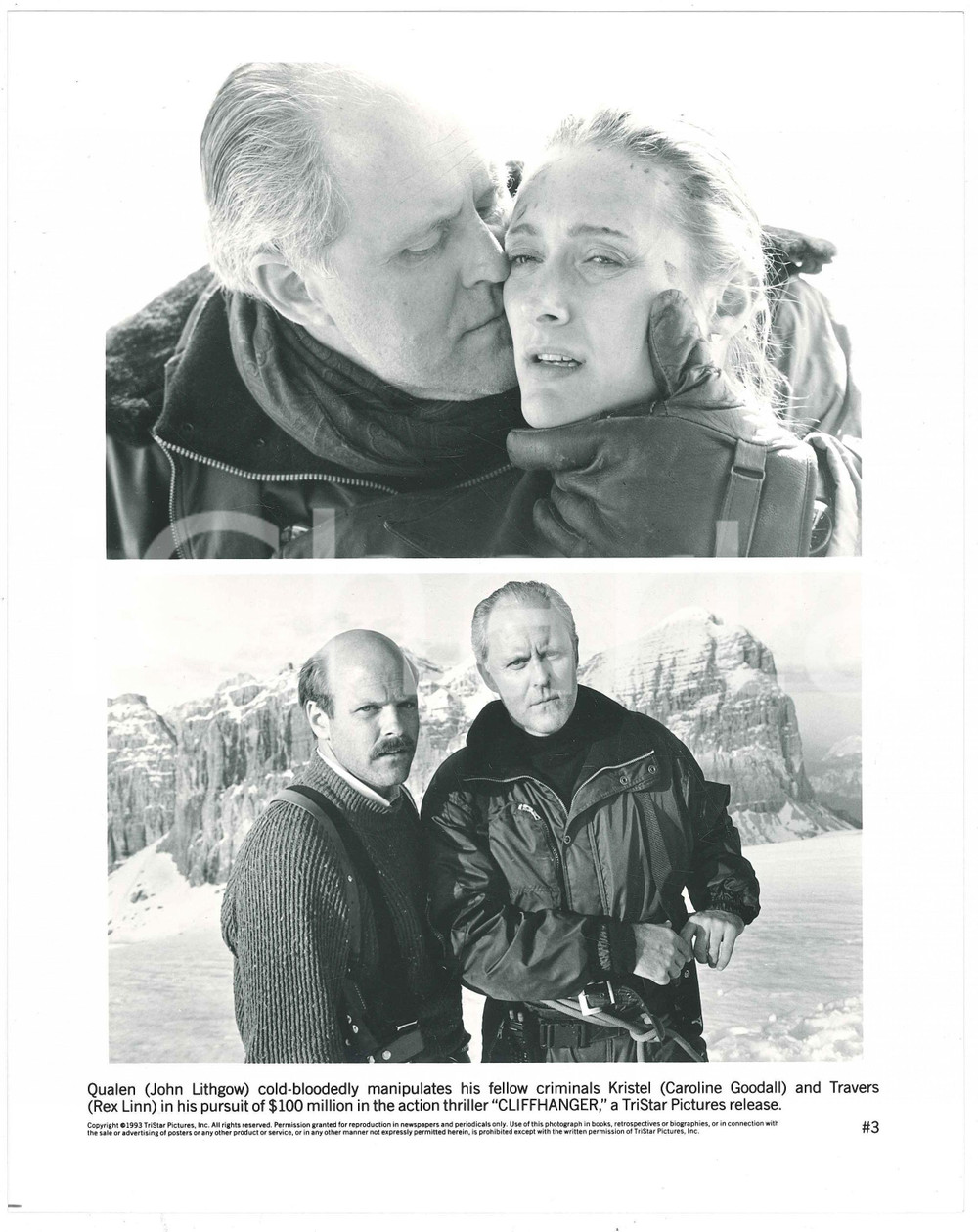 Materiale cinematografico d’epoca 1993 CINEMA Film Cliffhanger  John LITHGOW Caroline GOODALL Rex LINN Foto 1