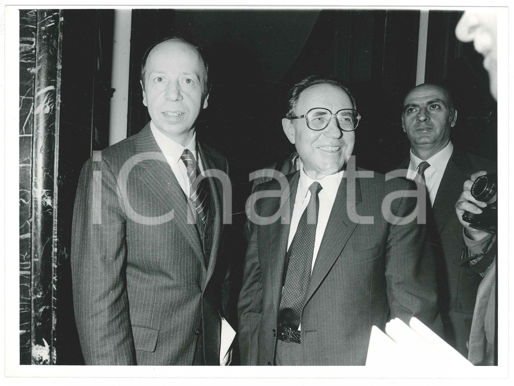 Fotografia d epoca originale 1990 ca ROMA ? Lamberto DINI Carlo Azeglio CIAMPI a un evento  Foto 24x18 cm 1
