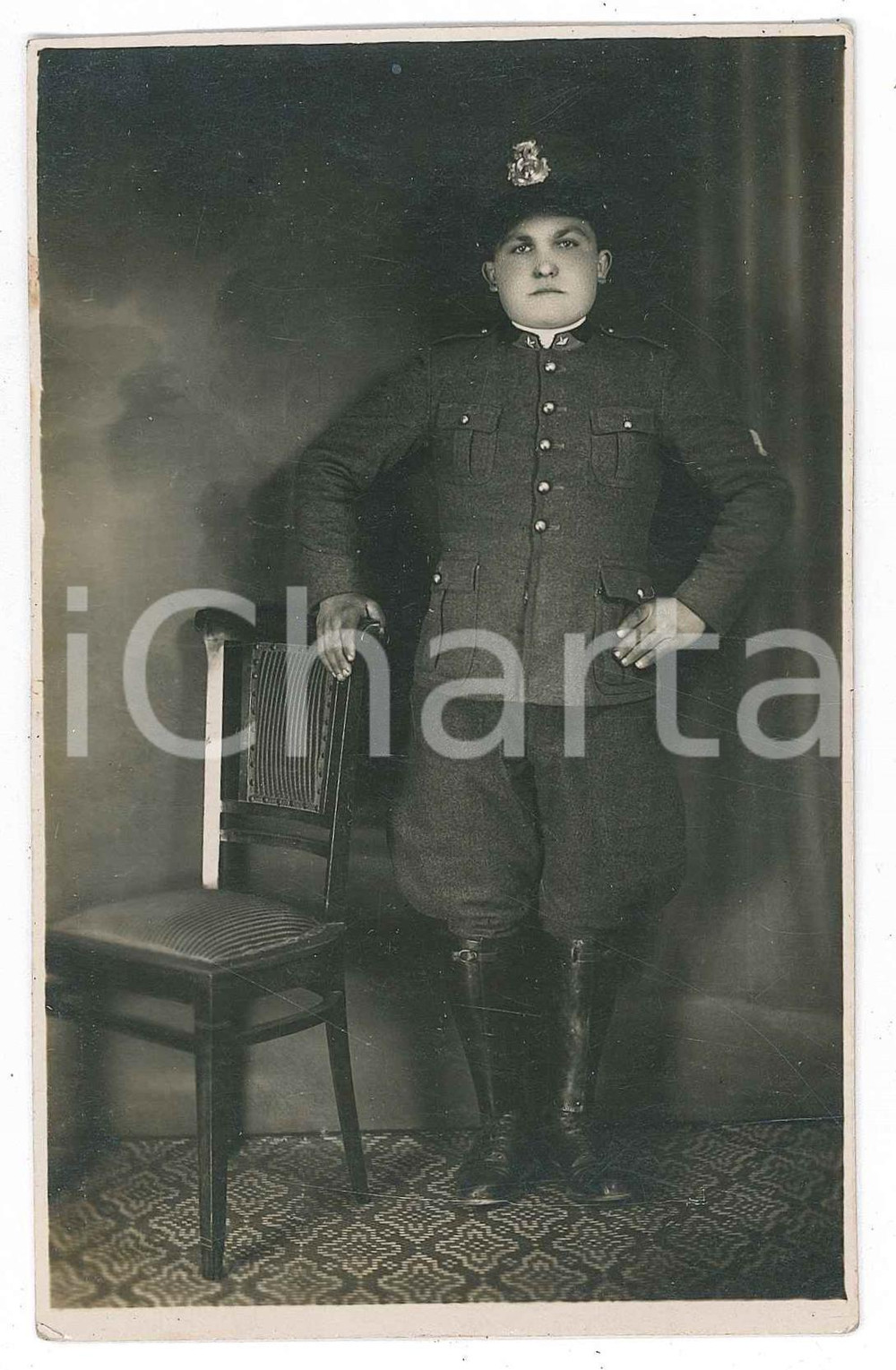 Fotografia d epoca originale 1925 ca ITALIA REGIO ESERCITO Allievo ufficiale in divisa  Foto 9x14 cm 1