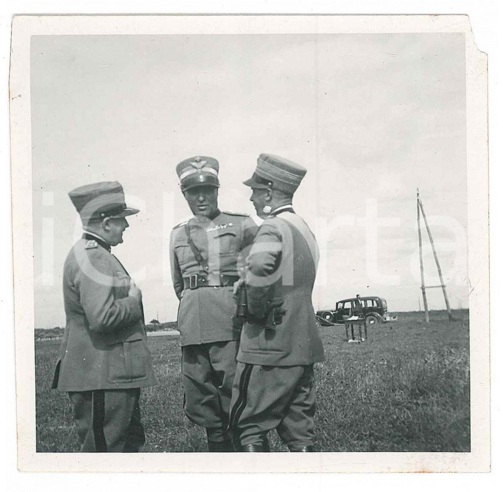 Fotografia d epoca originale 1935 ca REGIO ESERCITO  Ufficiali a un esercitazione Foto 9x9 cm 1
